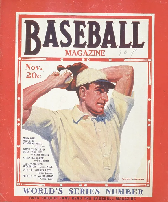Framed Print : Baseball Magazine Cover With A Pitcher In Action Framed Print : Baseball Magazine Cover With A Pitcher In Action