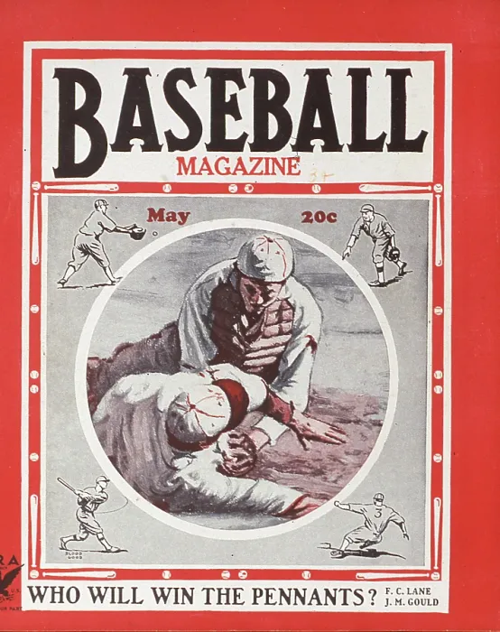 Framed Print : Baseball Magazine Cover With A Play At Home Plate Framed Print : Baseball Magazine Cover With A Play At Home Plate
