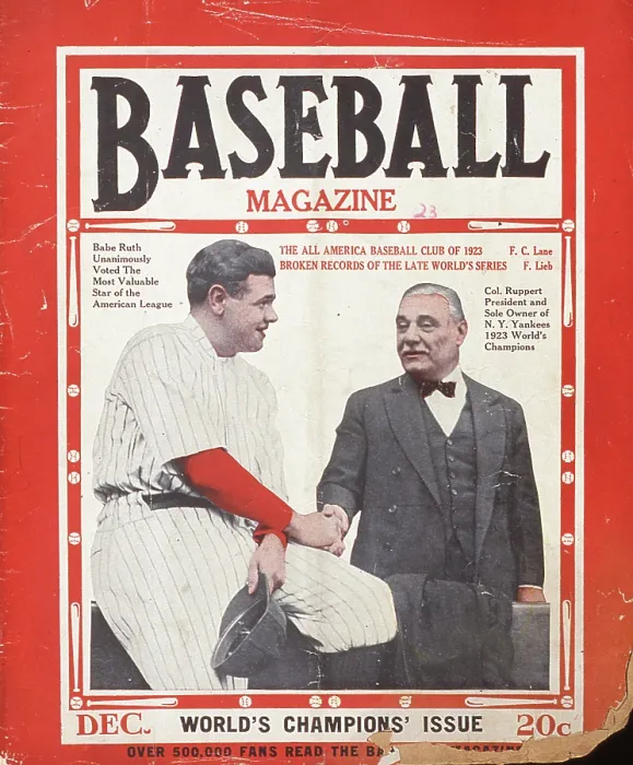 Framed Print : Baseball Magazine Cover With Ruth & Ruppert Framed Print : Baseball Magazine Cover With Ruth & Ruppert