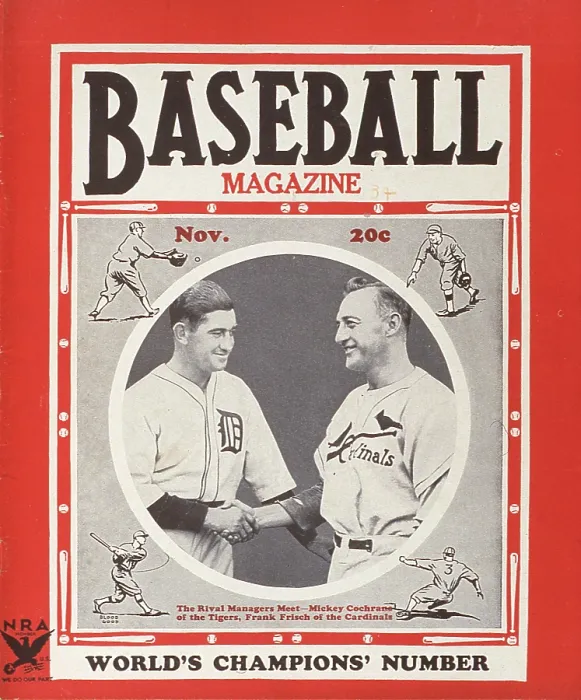 Framed Print : Baseball Magazine Cover With Bill Terry & Joe Cronin Framed Print : Baseball Magazine Cover With Bill Terry & Joe Cronin