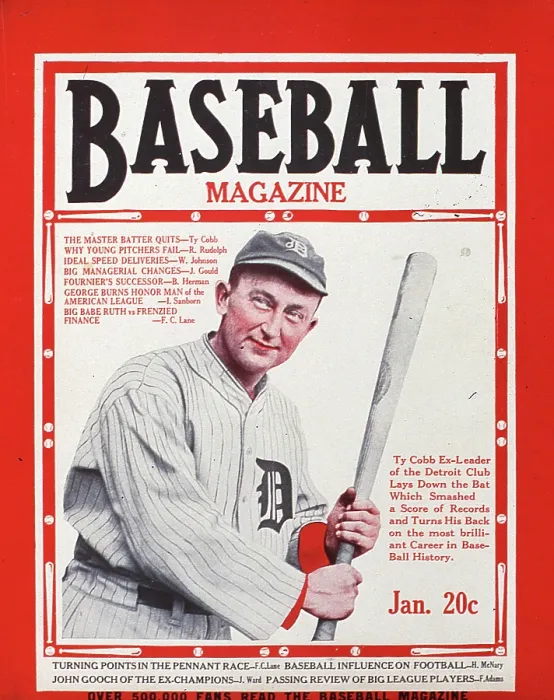 Framed Print : Baseball Magazine Cover With Ty Cobb