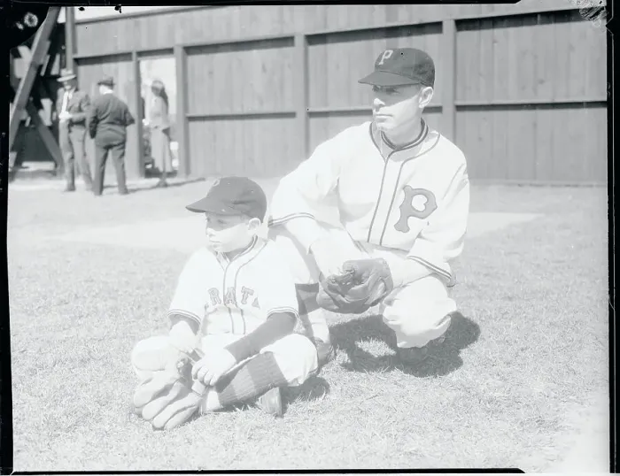 Framed Print : Baseball Official William Benswanger and Young Son Posing in Uniforms
