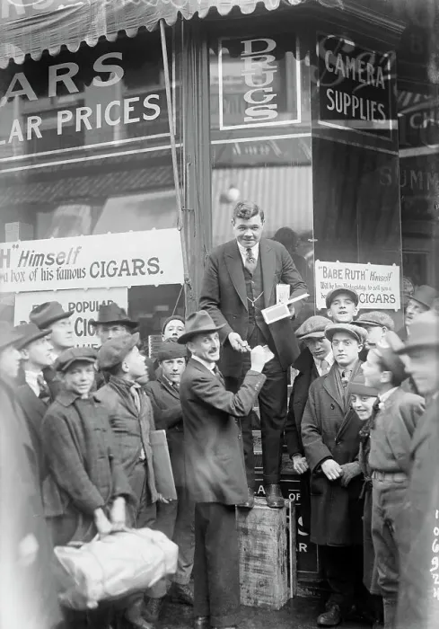Framed Print : Baseball Player Babe Ruth Selling His Cigars Framed Print : Baseball Player Babe Ruth Selling His Cigars