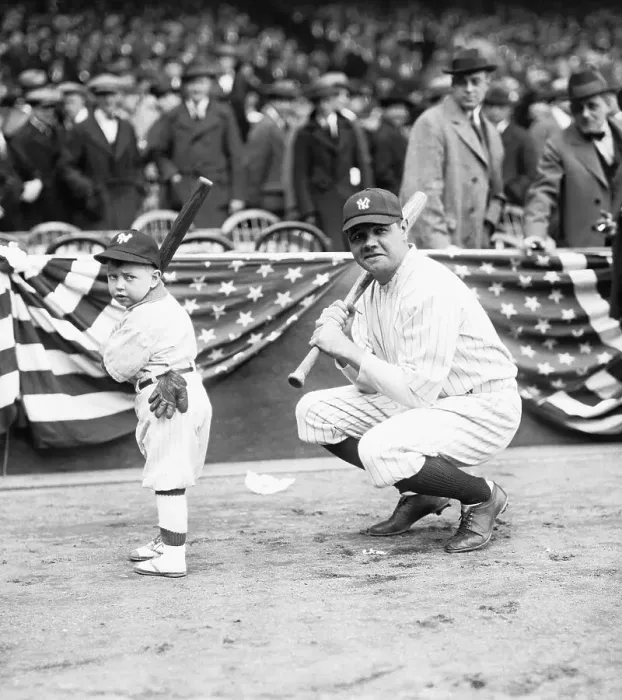 Framed Print : Baseball Player Babe Ruth and Young Boy Holding Bats Framed Print : Baseball Player Babe Ruth and Young Boy Holding Bats