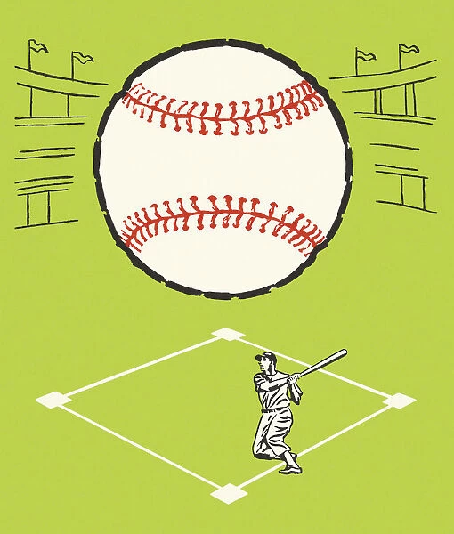Baseball Player and Ball