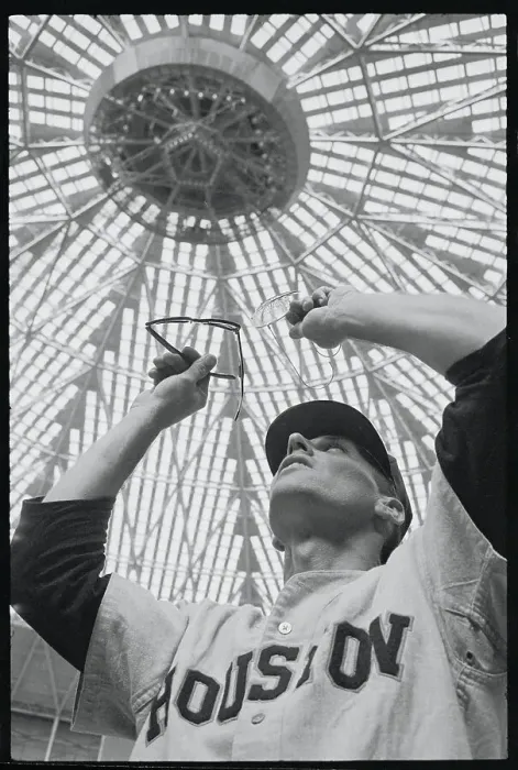 Framed Print : Baseball Player Bob Lillis Holding Sunglasses Towards Dome Framed Print : Baseball Player Bob Lillis Holding Sunglasses Towards Dome