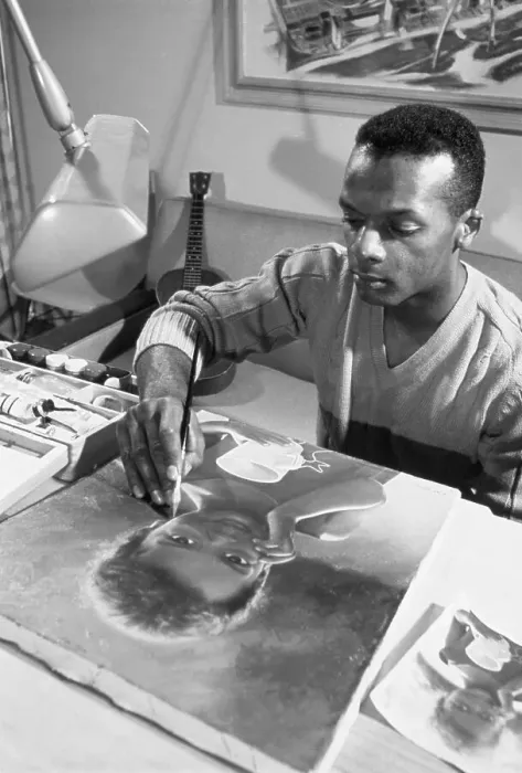 Framed Print : Baseball player Curt Flood painting