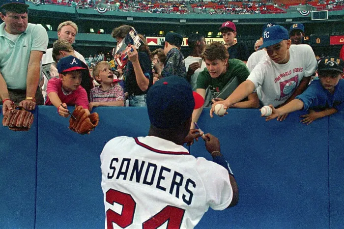 Framed Print : Baseball Player Deion Sanders Signing Photographs Framed Print : Baseball Player Deion Sanders Signing Photographs