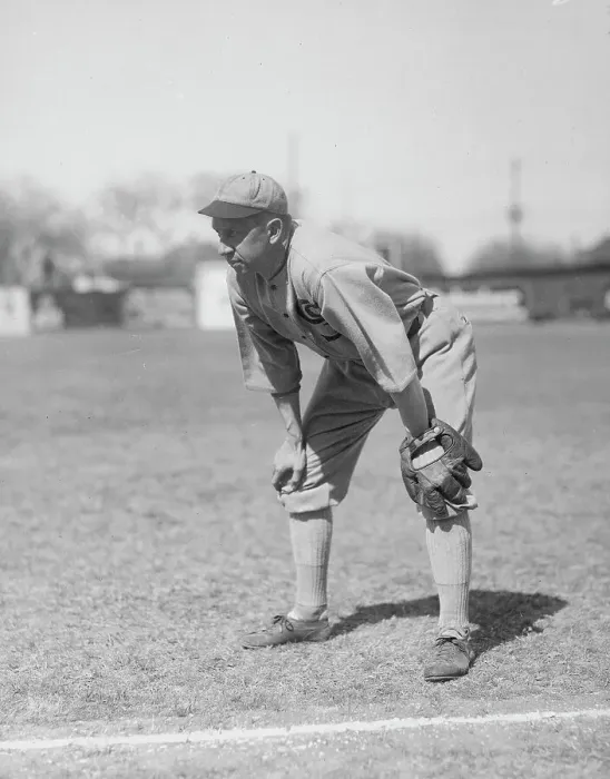 Framed Print : Baseball Player Eddie Collins in Catching Position Framed Print : Baseball Player Eddie Collins in Catching Position