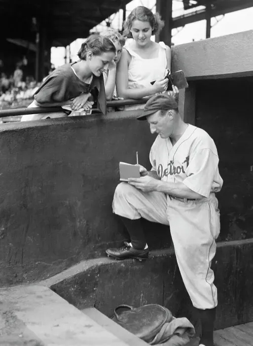 Framed Print : Baseball Player Goose Goslin Signing Baseball Framed Print : Baseball Player Goose Goslin Signing Baseball