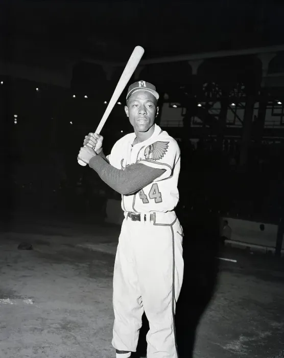 Framed Print : Baseball Player Hank Aaron Holding Bat Framed Print : Baseball Player Hank Aaron Holding Bat