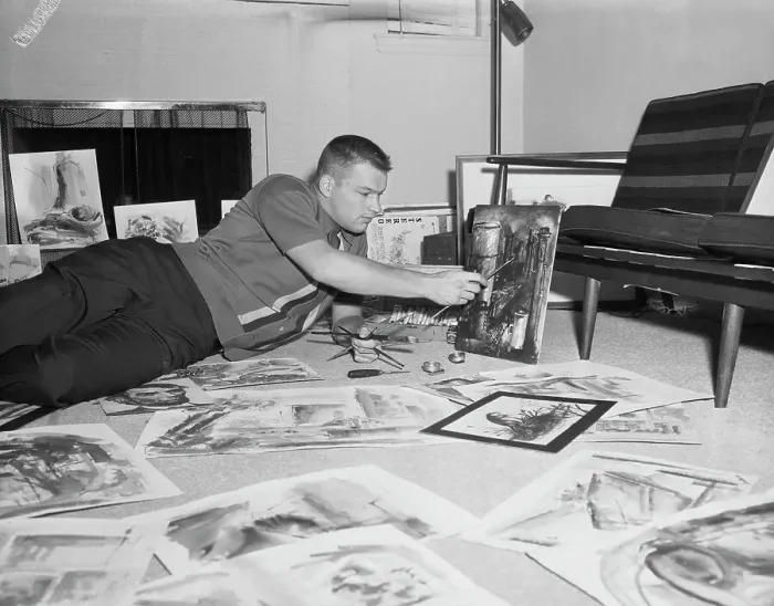Framed Print : Baseball Player Jim Bouton and His Artwork Framed Print : Baseball Player Jim Bouton and His Artwork