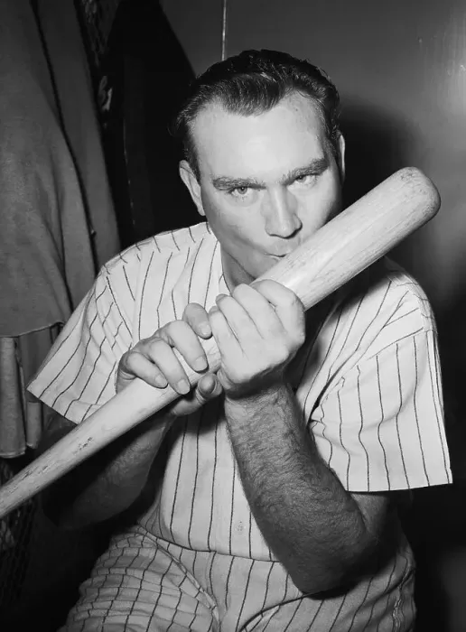 Framed Print : Baseball Player Johnny Mize Kissing His Bat Framed Print : Baseball Player Johnny Mize Kissing His Bat
