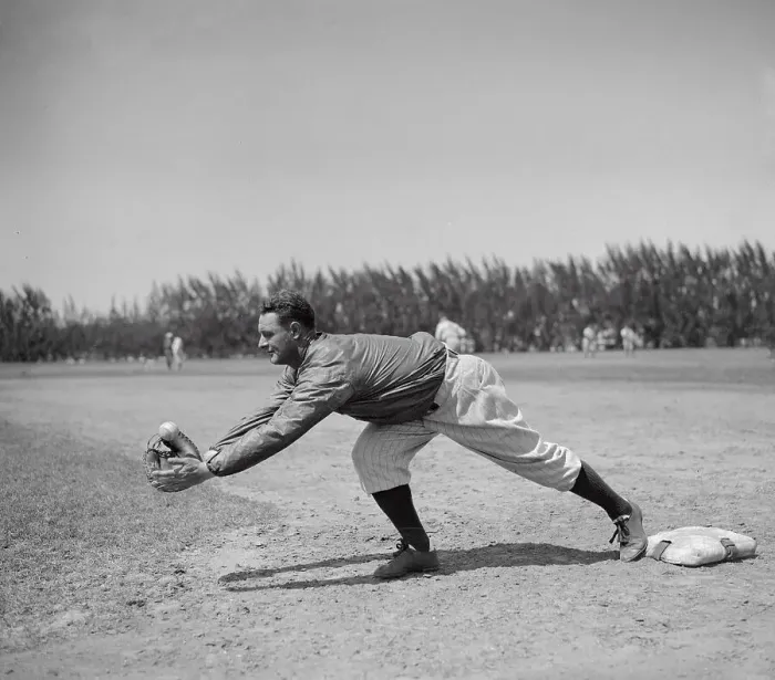 Framed Print : Baseball Player Lou Gehrig at Spring Training