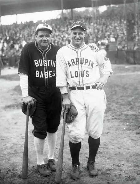 Vintage Print of Babe Ruth and Lou Gehrig in Art Prints