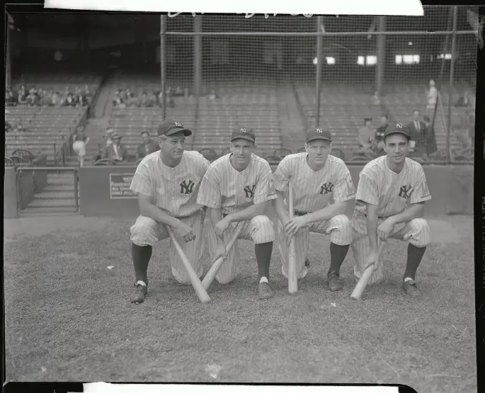 Framed Print : Baseball Players Posing on Field Framed Print : Baseball Players Posing on Field