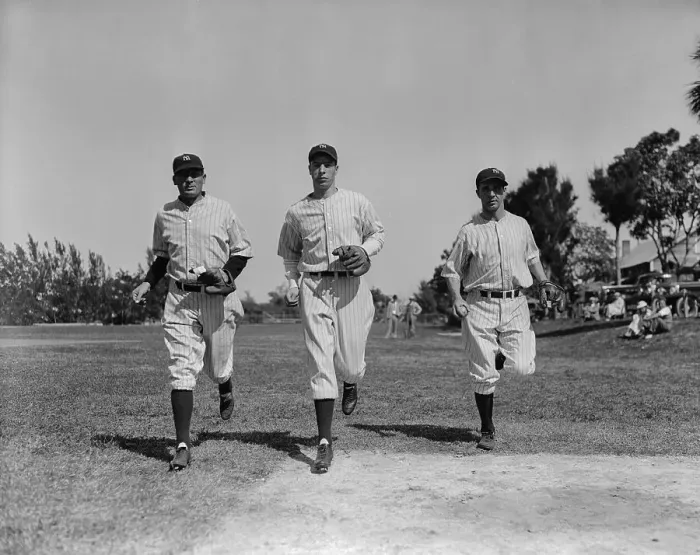 Framed Print : Baseball Players Running onto Field Framed Print : Baseball Players Running onto Field