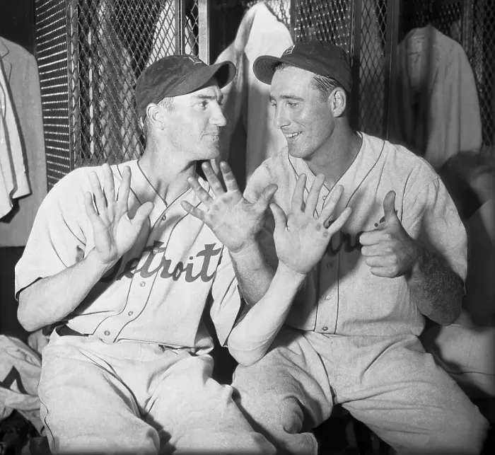Framed Print : Baseball Players Schoolboy Rowe and Hank Greenberg Framed Print : Baseball Players Schoolboy Rowe and Hank Greenberg