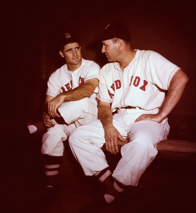 Framed Print : Baseball Players Sitting and Talking Framed Print : Baseball Players Sitting and Talking