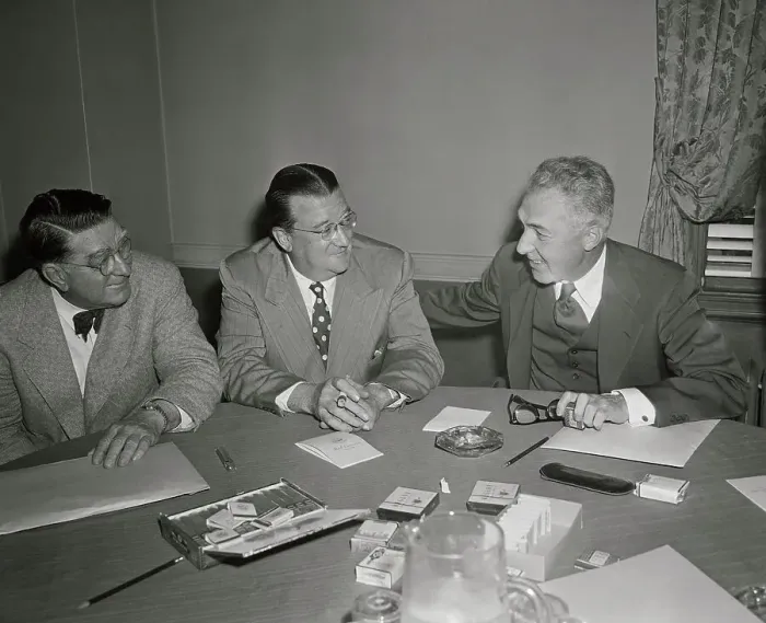 Framed Print : Baseball Representatives Holding Meeting