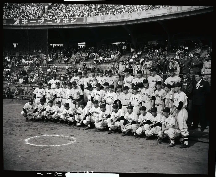 Framed Print : Baseball Team Posing in Stadium Framed Print : Baseball Team Posing in Stadium