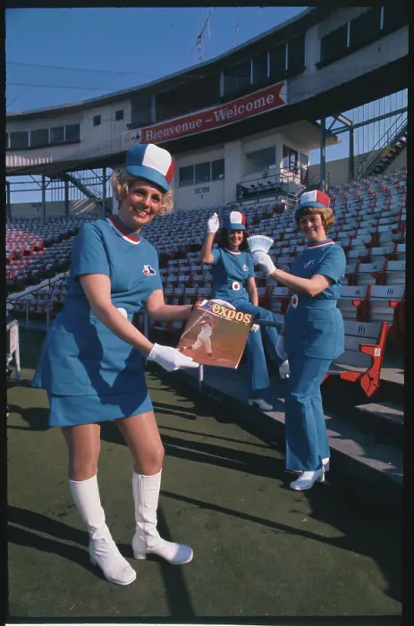 Framed Print : Baseball Usherettes Posing in New Uniforms Framed Print : Baseball Usherettes Posing in New Uniforms
