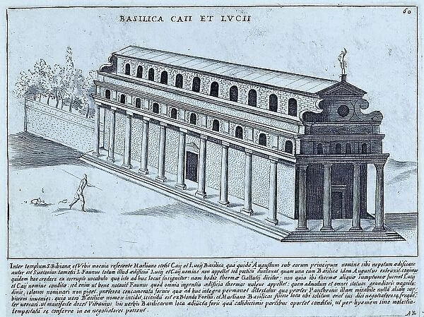 The Basilica of Caius and Lucius was built by Augustus and named after his grandsons. A basilica was a building that could serve as a court and stock exchange or meeting place for merchants or businessmen