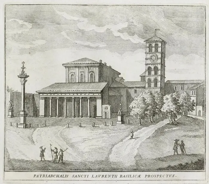 Framed Print : Basilica of S. Lorenzo, in front of the door of the same name, historical Rome, Italy, digital reproduction of an original 17th century painting, original date unknown Framed Print : Basilica of S. Lorenzo, in front of the door of the same name, historical Rome, Italy, digital reproduction of an original 17th century painting, original date unknown