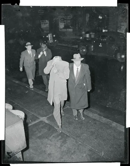 Framed Print : Basketball Gamblers Being Led to Stationhouse