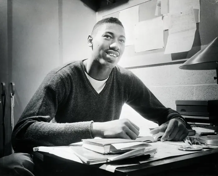 Framed Print : Basketball Player Wilt Chamberlain In College Dorm Room Framed Print : Basketball Player Wilt Chamberlain In College Dorm Room