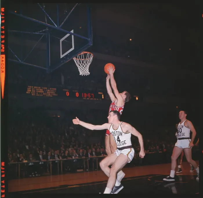 Framed Print : Basketball Players Battling at Net Framed Print : Basketball Players Battling at Net