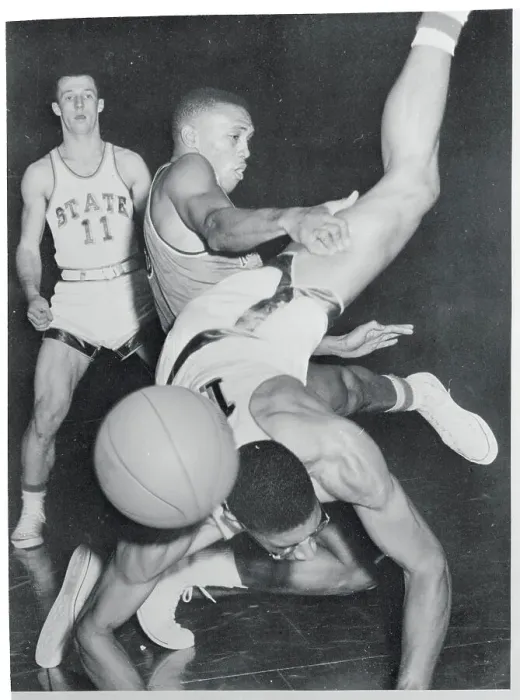 Framed Print : Basketball Players Colliding On Court Framed Print : Basketball Players Colliding On Court