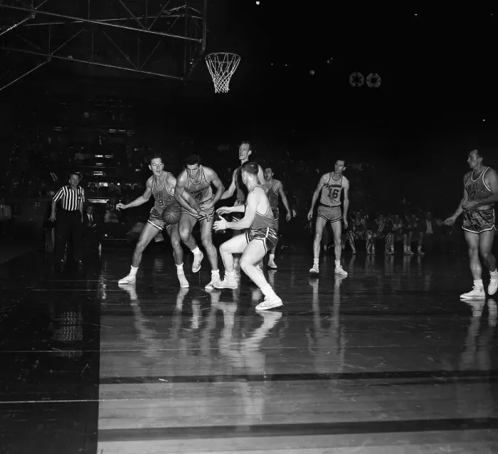 Framed Print : Basketball Players Competing for the Ball Framed Print : Basketball Players Competing for the Ball