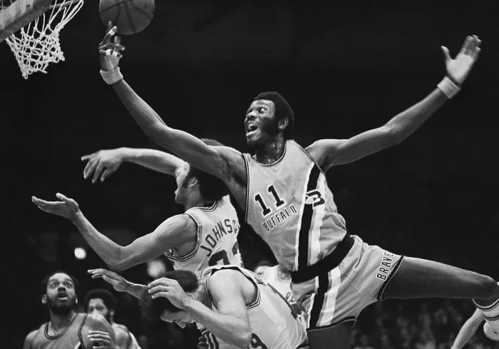 Framed Print : Basketball Players Jumping for Net Framed Print : Basketball Players Jumping for Net
