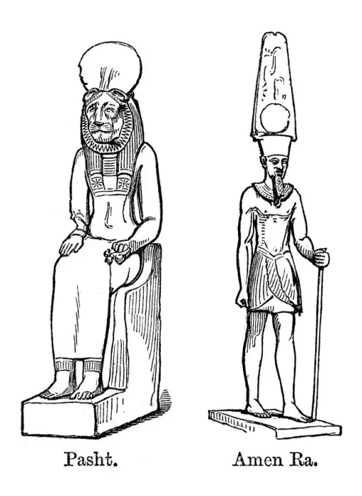 Framed Print : Bastet and Amen Ra