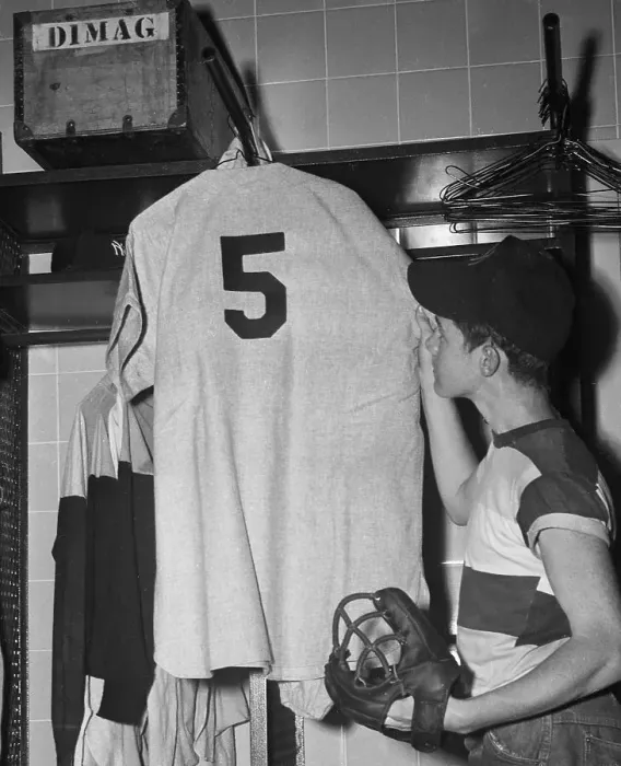Framed Print : Bat Boy by Joe DiMaggio's Uniform
