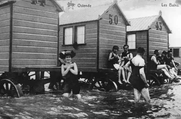 Framed Print : Bathing Belgians Framed Print : Bathing Belgians