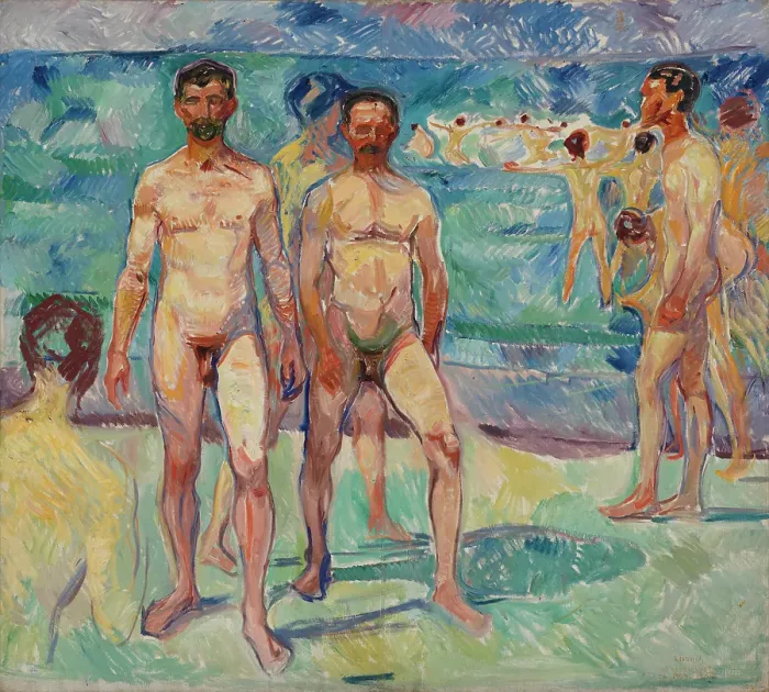 Framed Print : Bathing Men; Middle Age Framed Print : Bathing Men; Middle Age