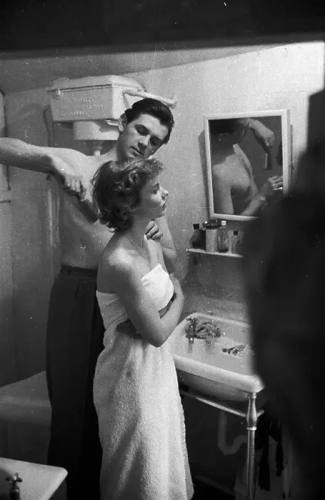 Framed Print : Bathroom Couple Framed Print : Bathroom Couple