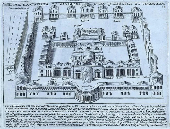 Framed Print : Baths of Diocletian and Maximian between the Quirinal and Viminal Hills. The baths were built between 298, 306, historical Rome, Italy, 1625, Rome, digital reproduction of an 18th century original, original date unknown Framed Print : Baths of Diocletian and Maximian between the Quirinal and Viminal Hills. The baths were built between 298, 306, historical Rome, Italy, 1625, Rome, digital reproduction of an 18th century original, original date unknown