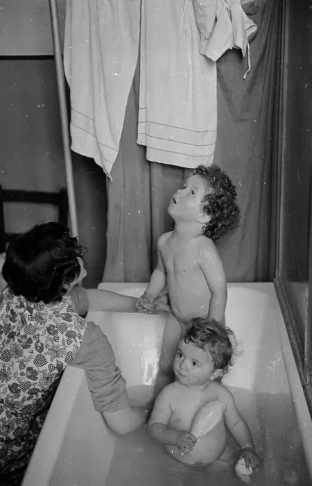 Framed Print : Bathtime Babies
