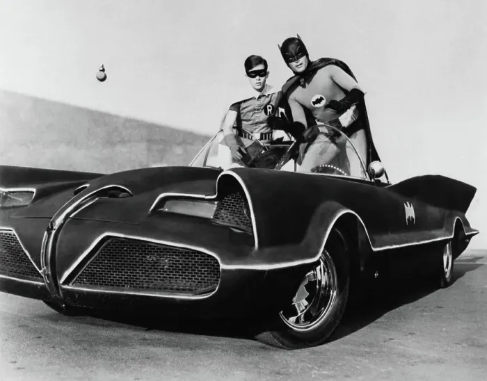 : Batman and Robin in the Batmobile : Batman and Robin in the Batmobile