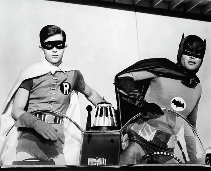 : Batman and Robin in the Batmobile : Batman and Robin in the Batmobile