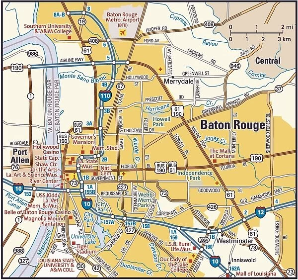 Baton Rouge area map