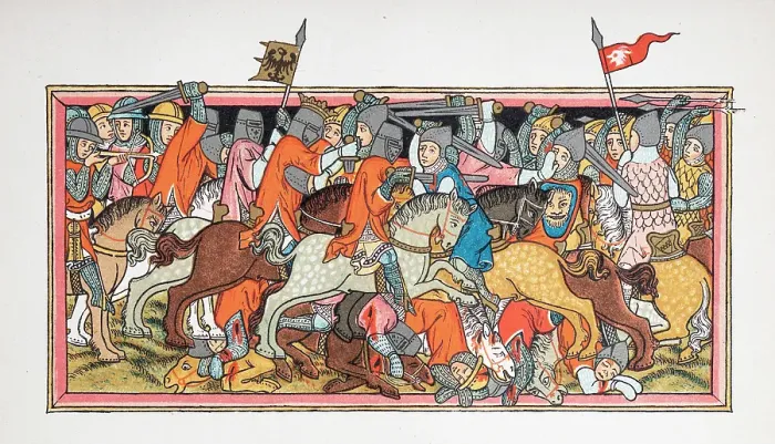 Framed Print : Battle of Ampfing 14th century Framed Print : Battle of Ampfing 14th century