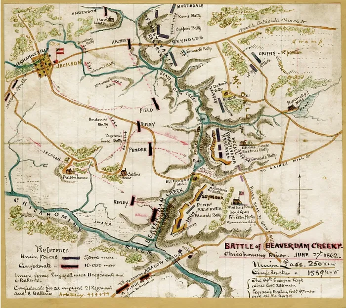 Framed Print : Battle of Beaverdam Creek Va. Chickahominy River, June 27th 1862