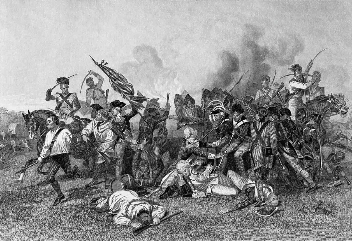 Framed Print : Battle Of Camden - Death of De Kalb Print Framed Print : Battle Of Camden - Death of De Kalb Print