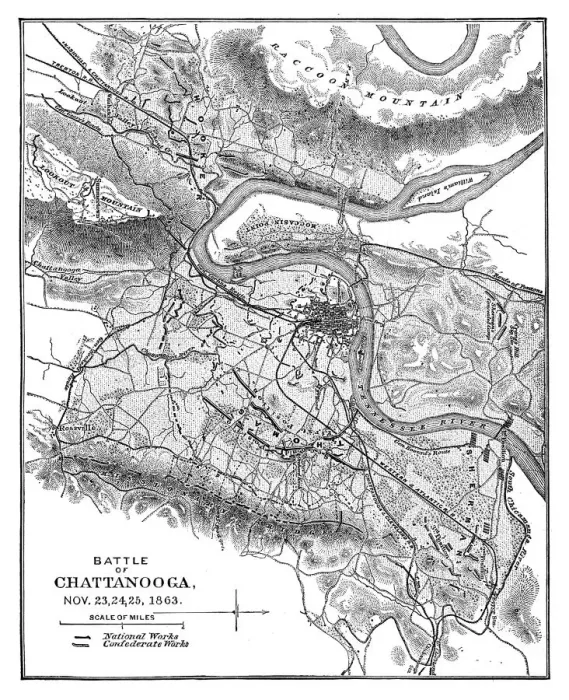 Framed Print : Battle Of Chattanooga Map Framed Print : Battle Of Chattanooga Map