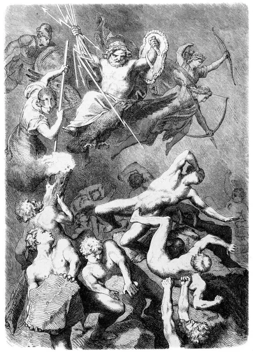Framed Print : Battle of the Gods against the Titans, Greek Mythology Framed Print : Battle of the Gods against the Titans, Greek Mythology