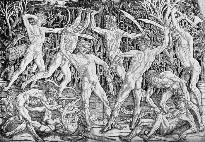 Framed Print : Battle of the Ten Naked Men by Antonio del Pollaiolo Framed Print : Battle of the Ten Naked Men by Antonio del Pollaiolo